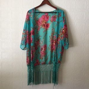 Floral open cardigan/cover up